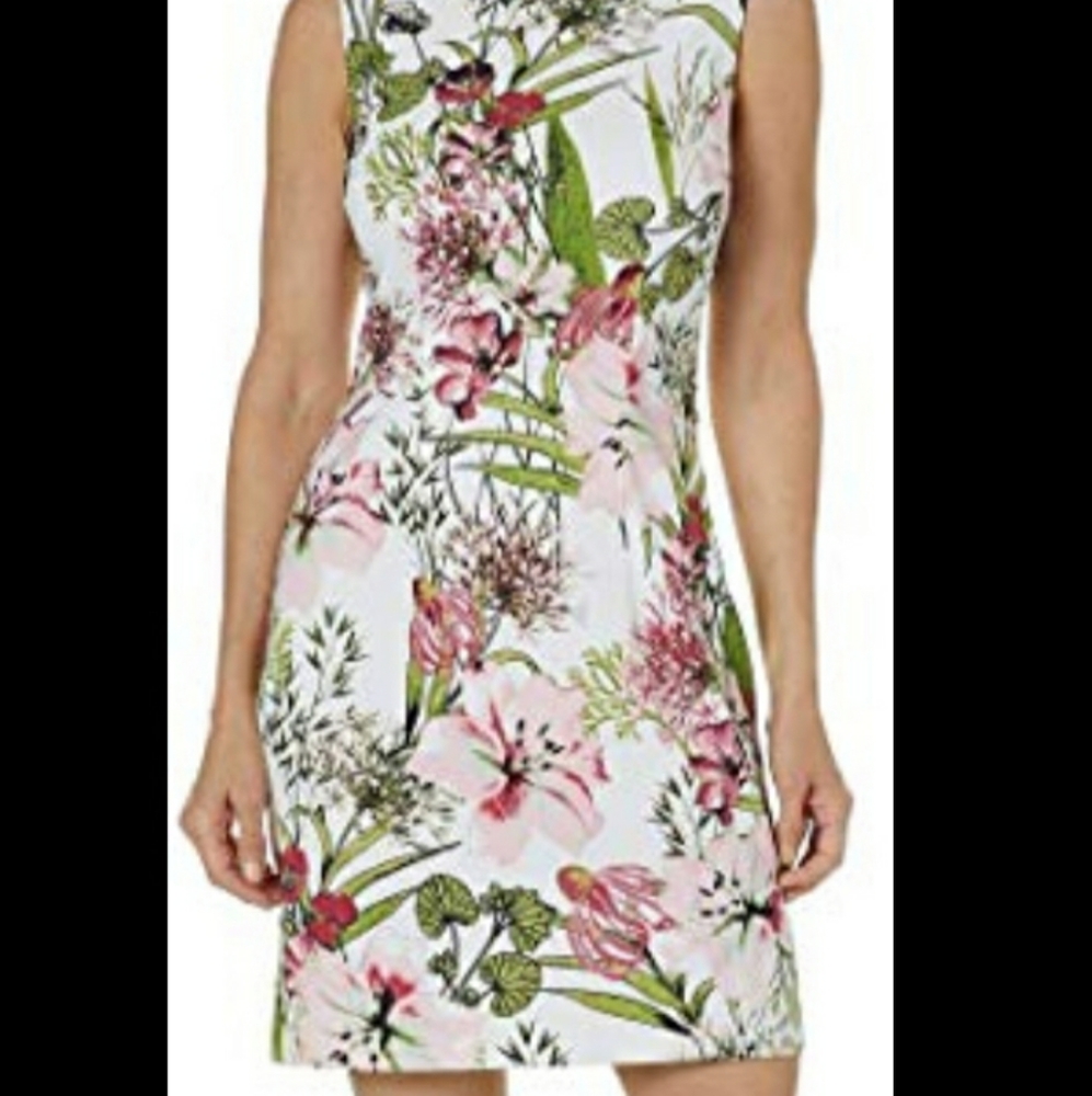 AGB Floral Sleeveless Sheath Dress